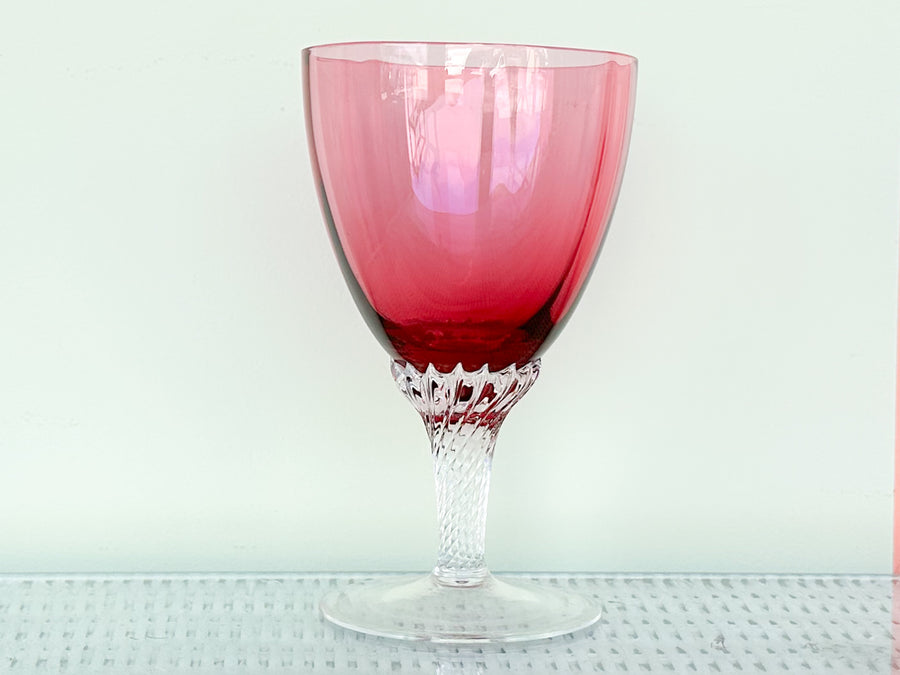 Set of Twenty-Three Georges Borgfeldt Lisa Cranberry Water Goblets