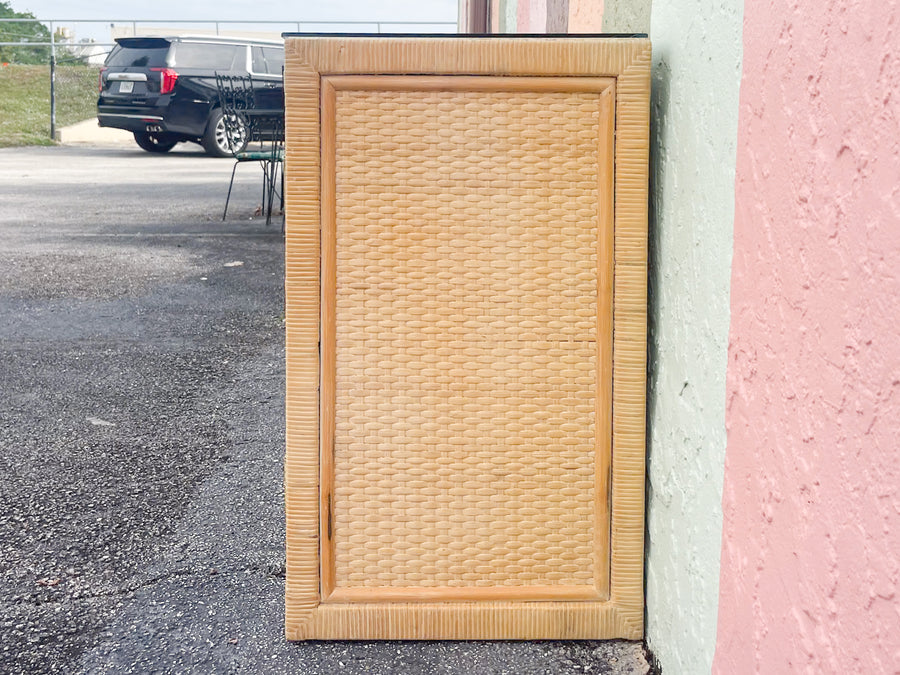 Coastal Style Rattan Wrapped Credenza