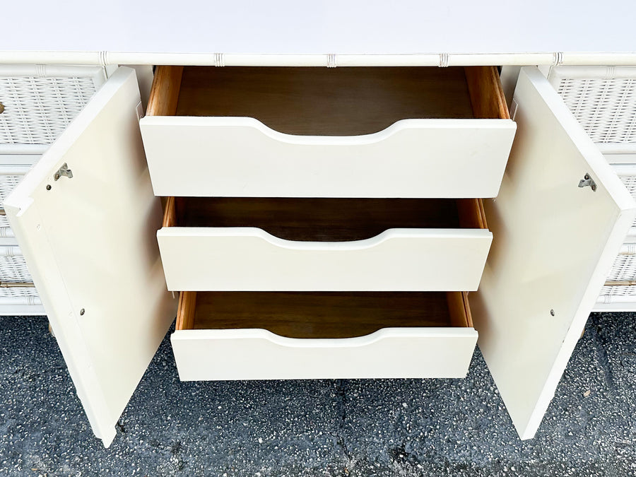 Faux Bamboo and Rattan Dresser