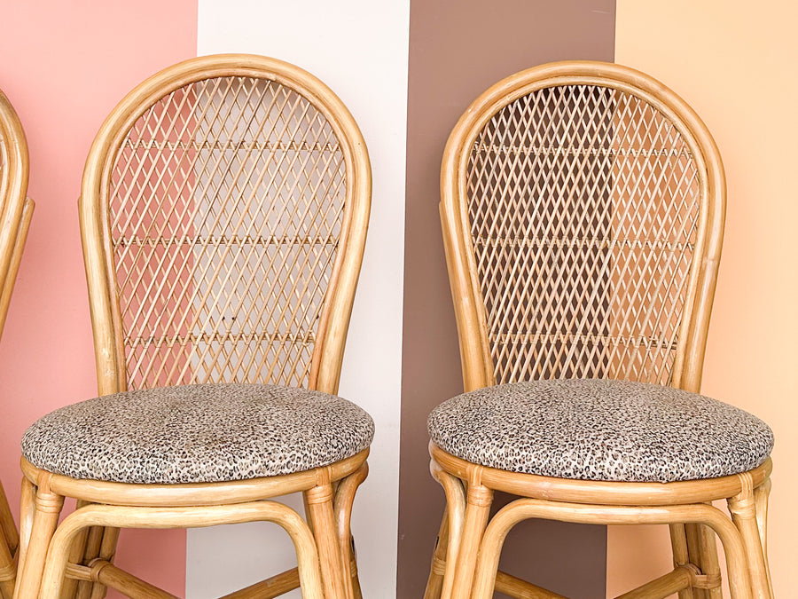 Set of Four Rattan Dining Chairs