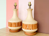 Pair of Ceramic and Bamboo Lamps