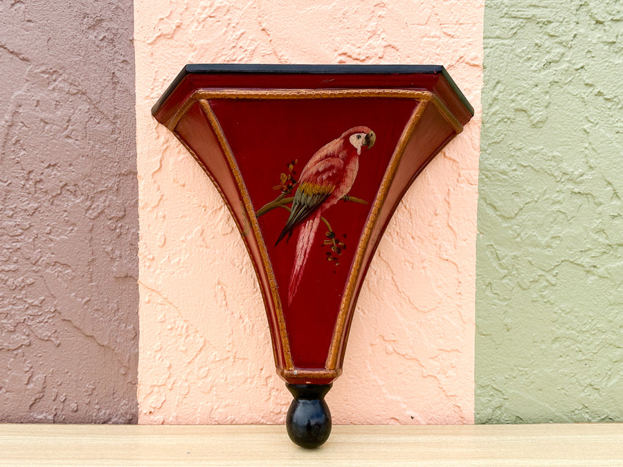 Pair of Hand Painted Bird Wall Shelves