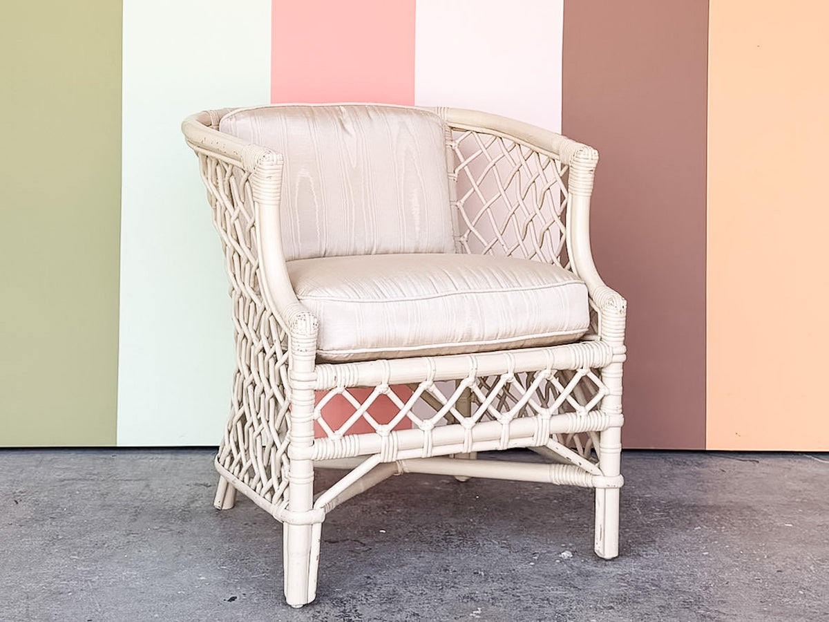 Ficks Reed Rattan Lattice Lounge Chair
