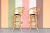 Pair of Old Florida Rattan Bar Stools