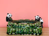 Panda and Frog Faux Bamboo Cachepot