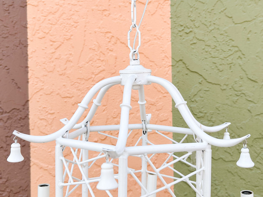 Faux Bamboo Chippendale Pagoda Chandelier