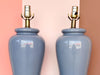 Pair of Stormy Ocean Blue Lamps