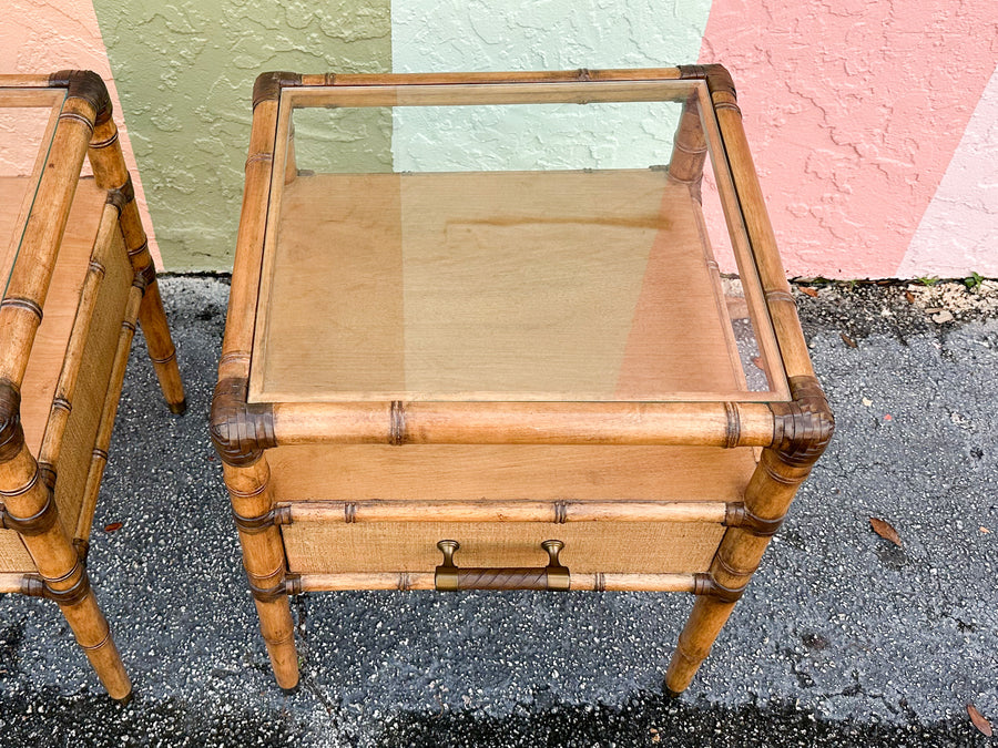 Pair of Modern Island Chic Nightstands