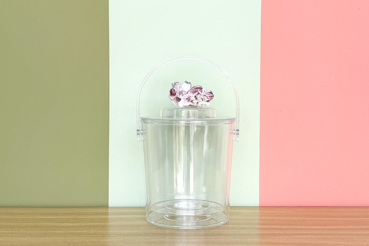 Purple Coral Lucite Ice Bucket