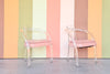 Pair of Charles Hollis Jones Style Lucite Arm Chairs