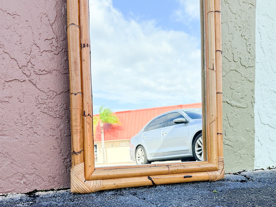 Old Florida Rattan Sunburst Mirror