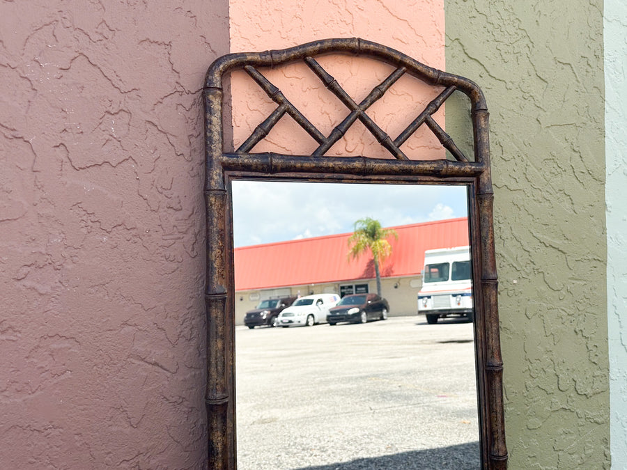 Tortoiseshell Faux Bamboo Mirror