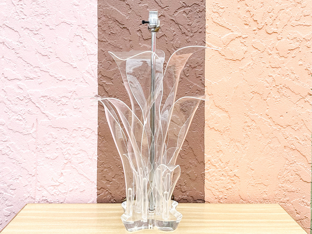 Lovely Lucite Palm Leaf Lamp