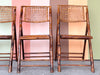 Set of Four Bamboo and Cane Folding Chairs
