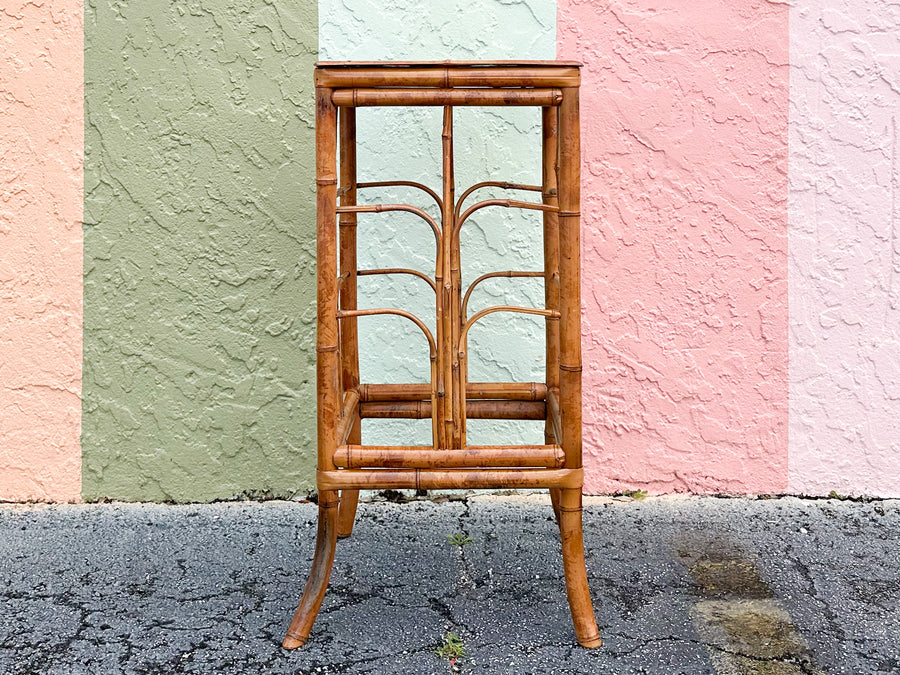 Pair of Rattan Plant Stands