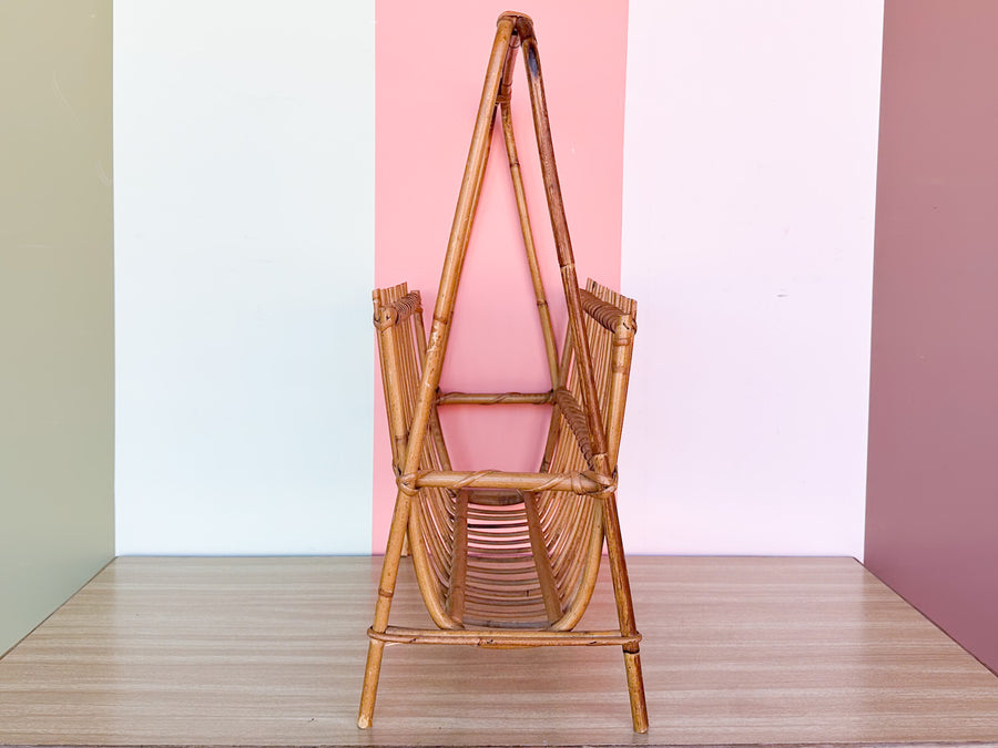 Old Florida Rattan Magazine Rack