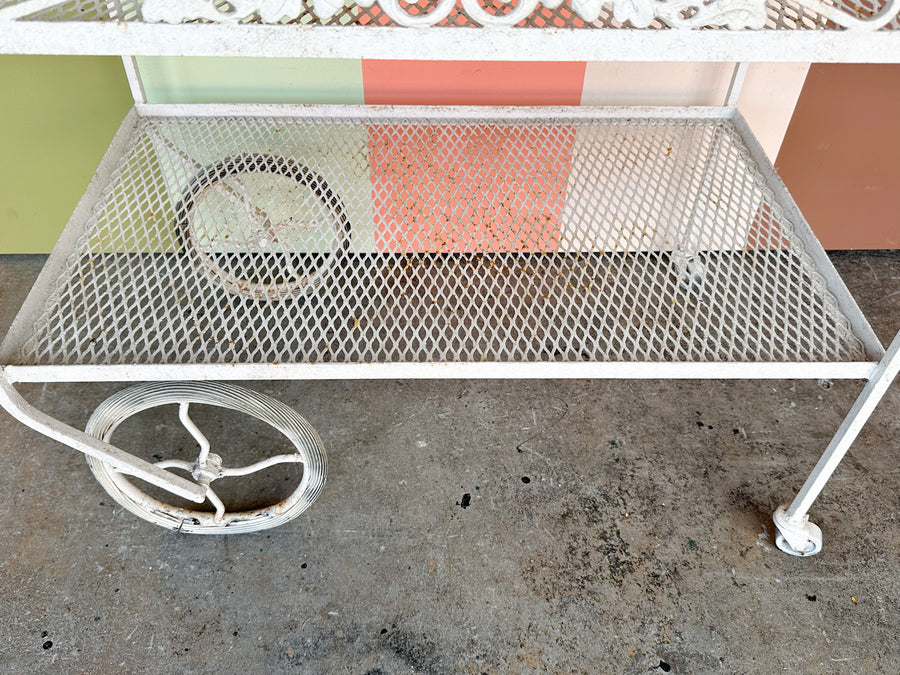 1950s Russell Woodard Wrought Iron Bar Cart