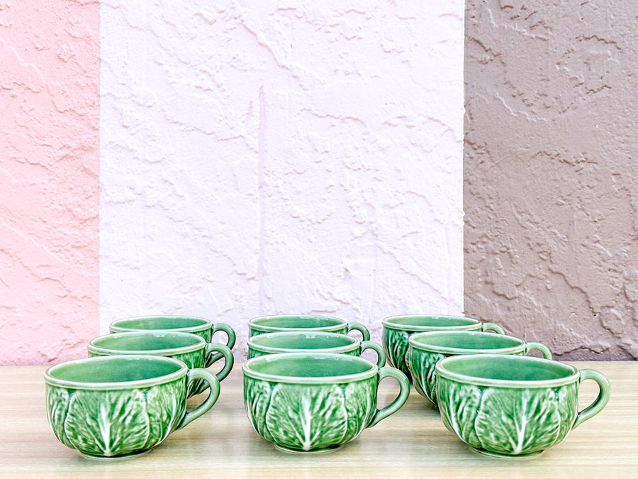 Secia Portugal Lettuce Teacups and Saucers