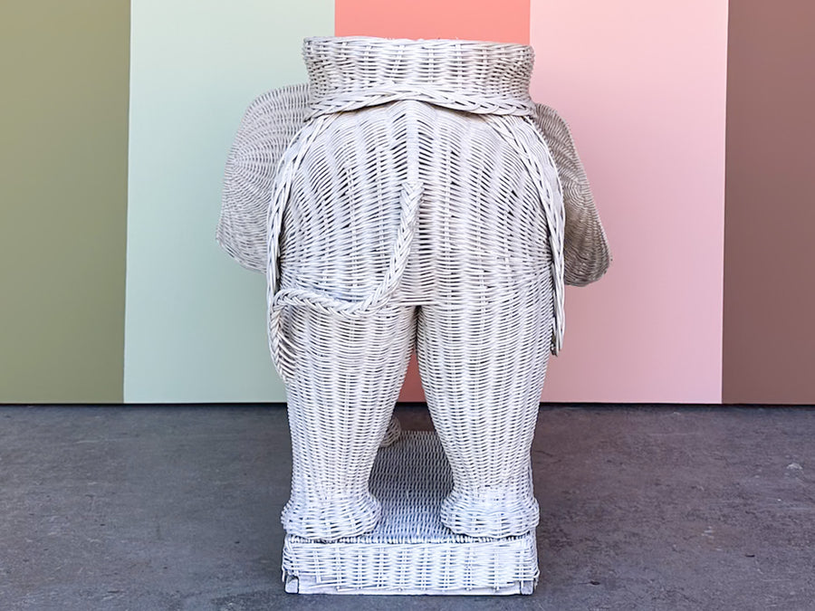 Wicker Elephant Garden Seat