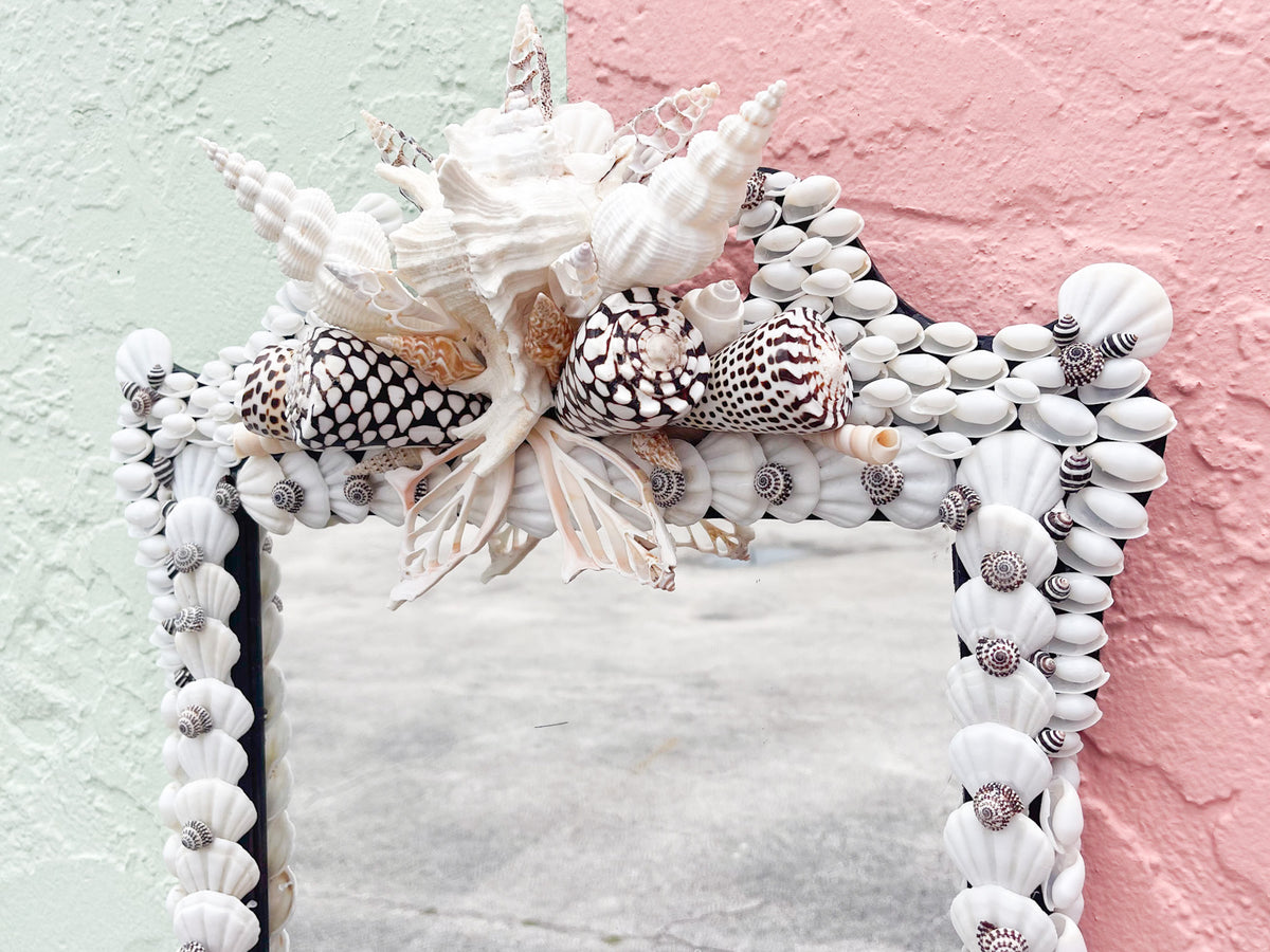 Black and White Shell Chic Mirror