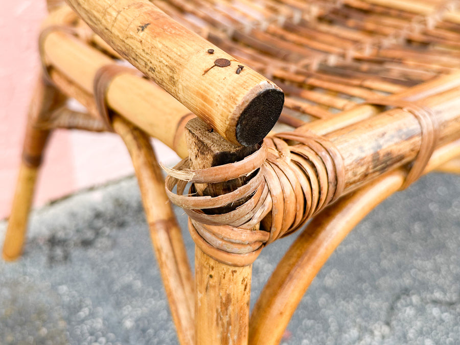 Set of Four Italian Rattan Dining Chairs