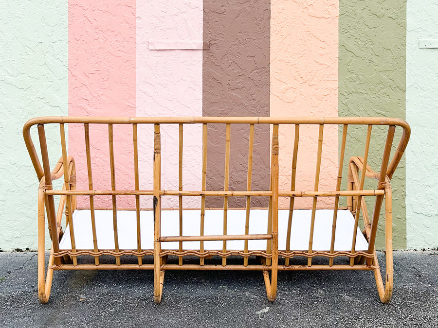 Old Florida Rattan Sofa