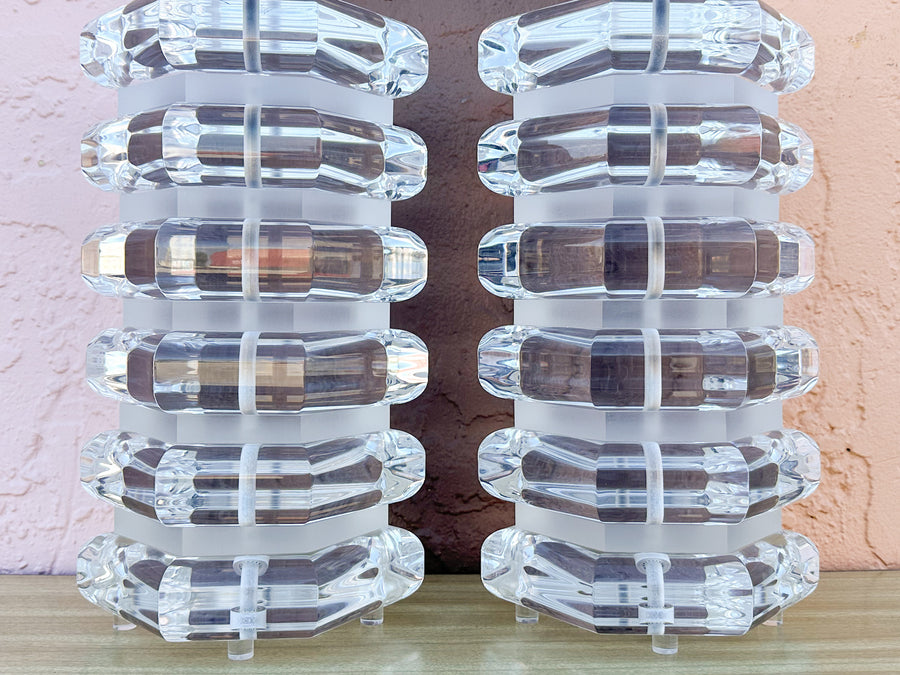 Pair of Fab MCM Lucite Lamps