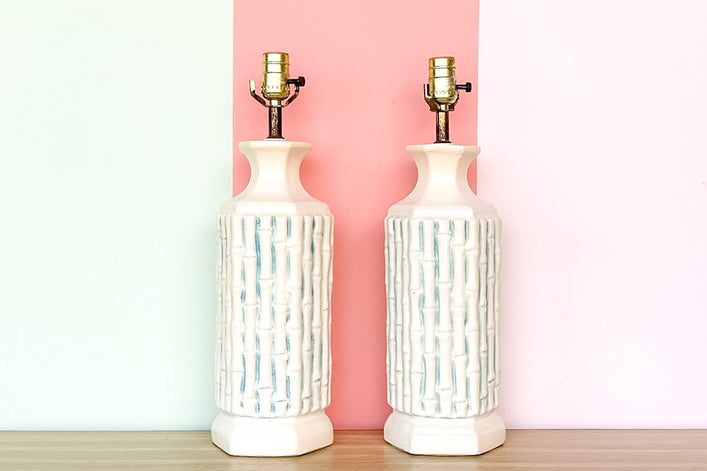 Pair of Faux Bamboo Lamps