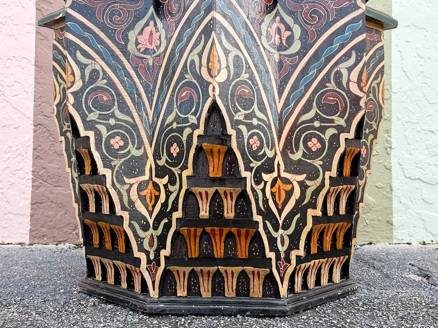 Colorful Black and Green Moroccan Style Side Table