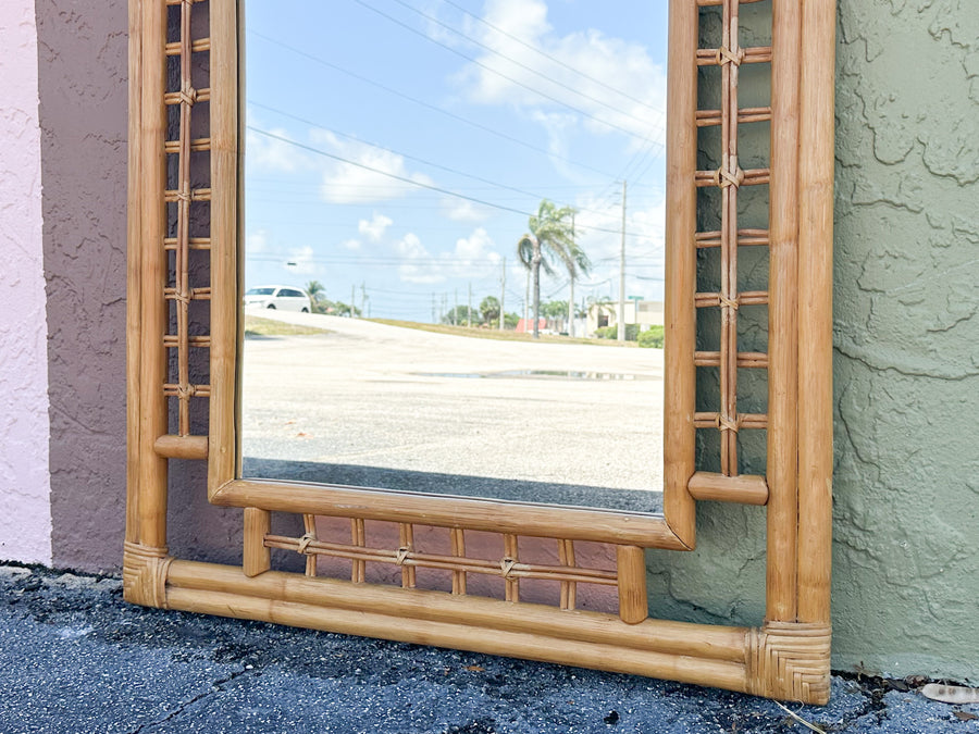 Rattan Grid MIrror