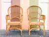 Pair of Island Style Rattan Balloon Back Chairs