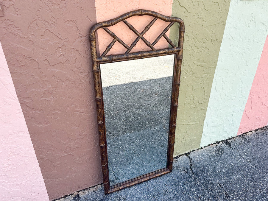 Tortoiseshell Faux Bamboo Mirror