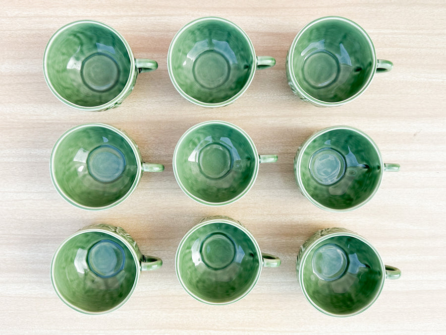 Secia Portugal Lettuce Teacups and Saucers