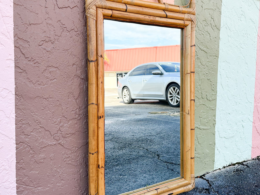 Old Florida Rattan Sunburst Mirror
