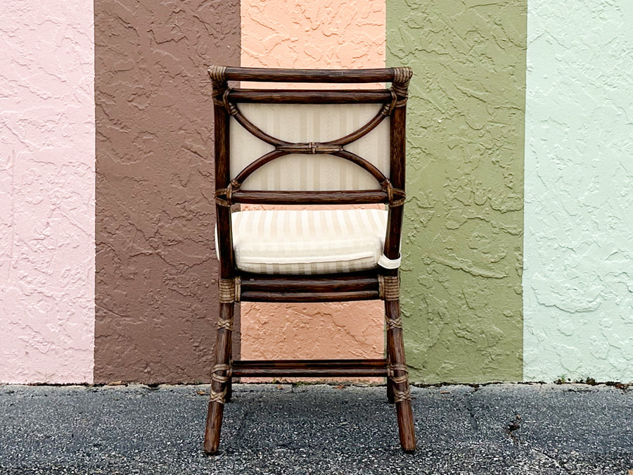 Set of Eight McGuire Rattan Dining Chairs