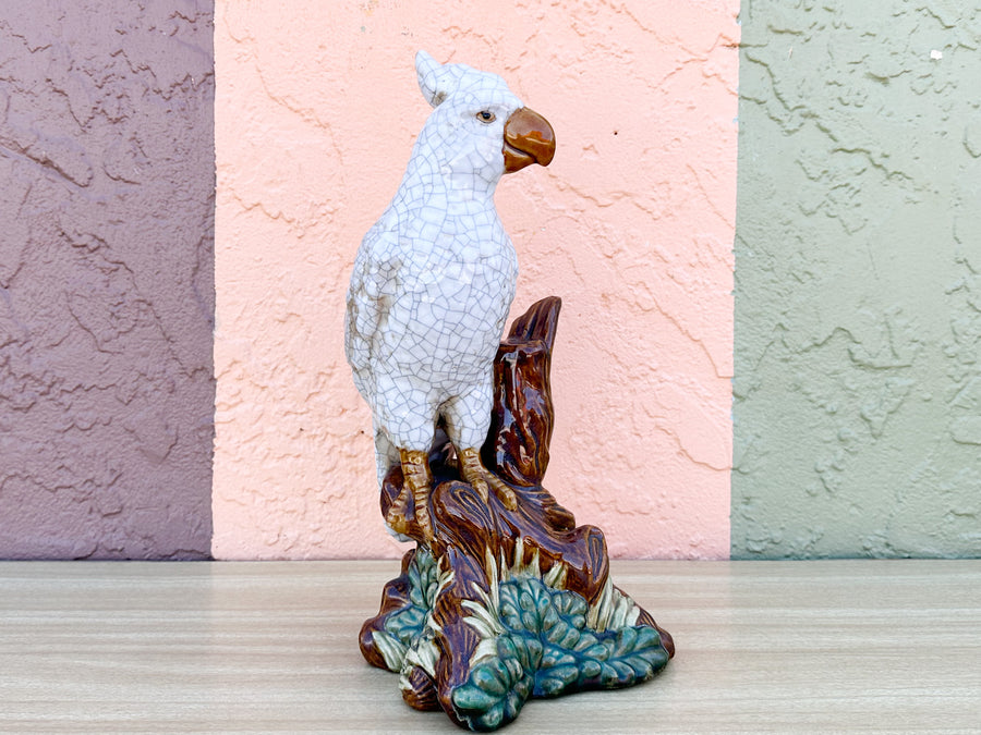 Pair of Ceramic Cockatoos