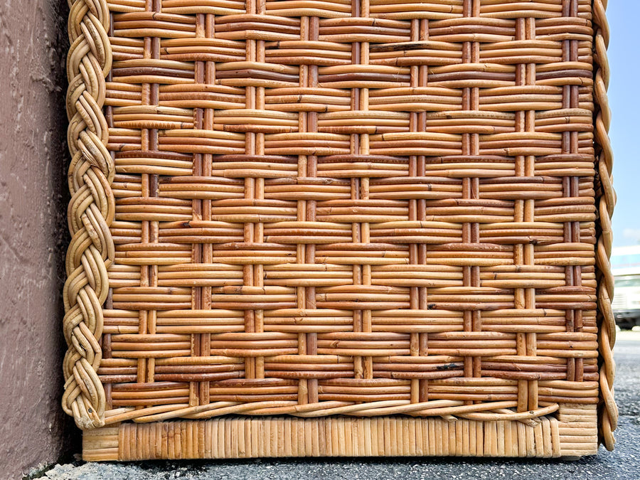Braided Rattan Wrapped Dresser