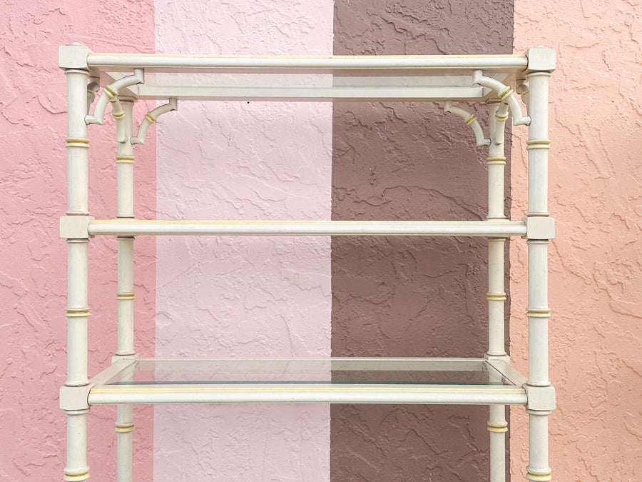 Pair of Faux Bamboo Etageres