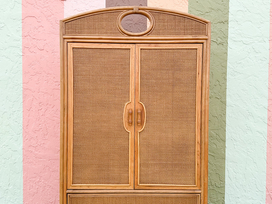 Coastal Chic Rattan Armoire