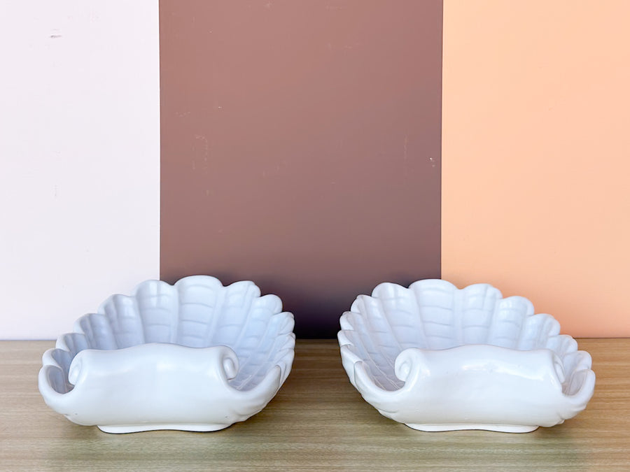 Pair of Kips Bay Show House Palm Beach Chic Shell Plates