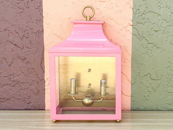 Modern Pink Pagoda Outdoor Sconce