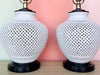 Pair of Pierced White Lamps