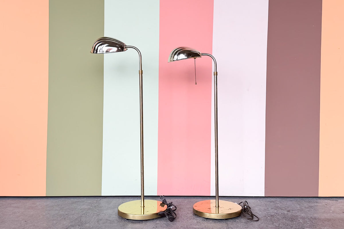 Pair of MCM Clam Shell Lamps