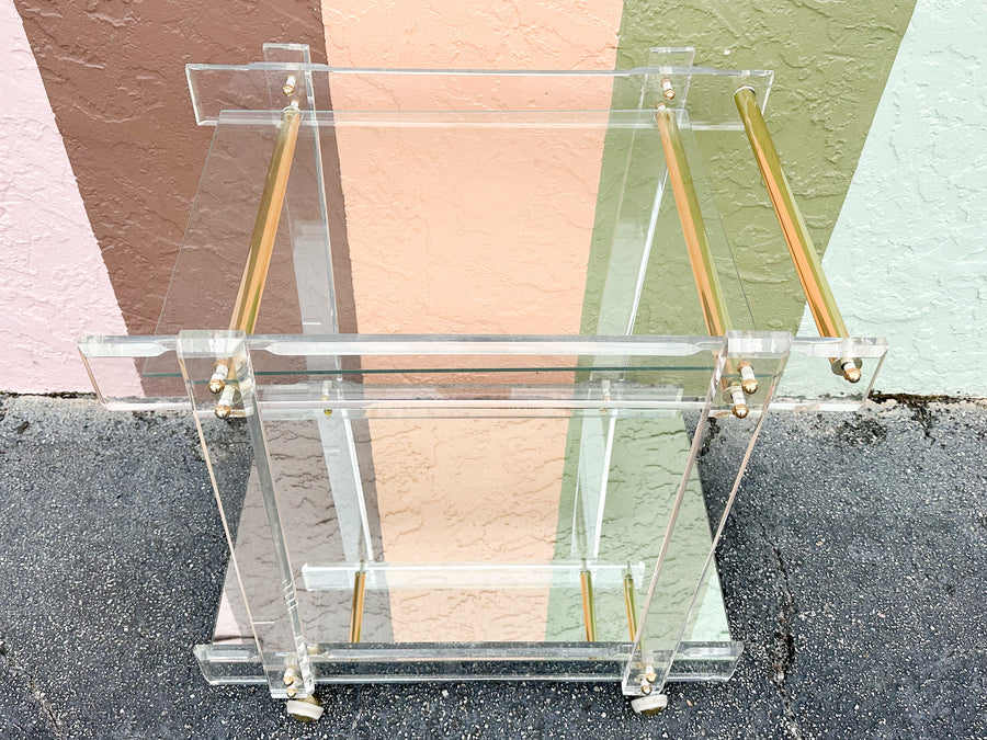Glam Lucite Bar Cart