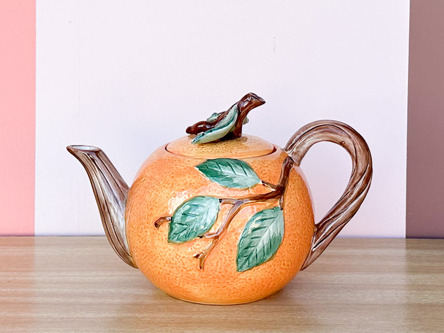 Fitz and Floyd Orange Teapot