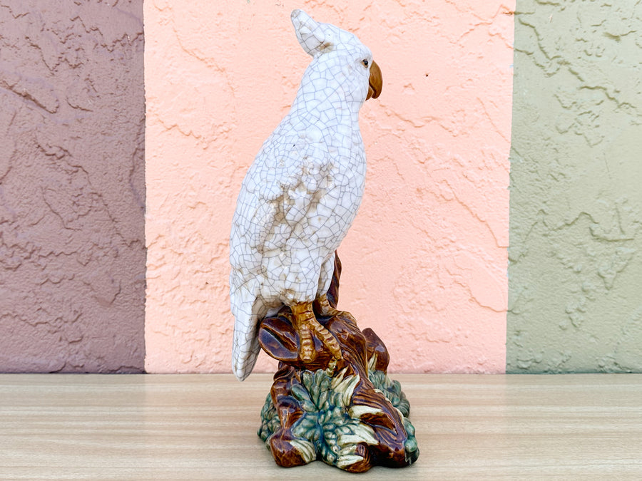 Pair of Ceramic Cockatoos