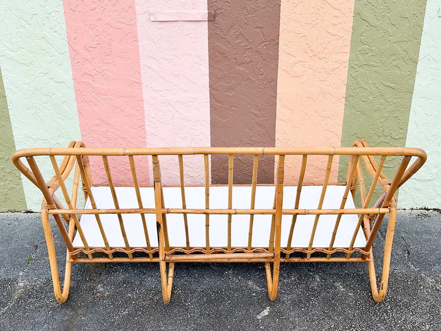 Old Florida Rattan Sofa