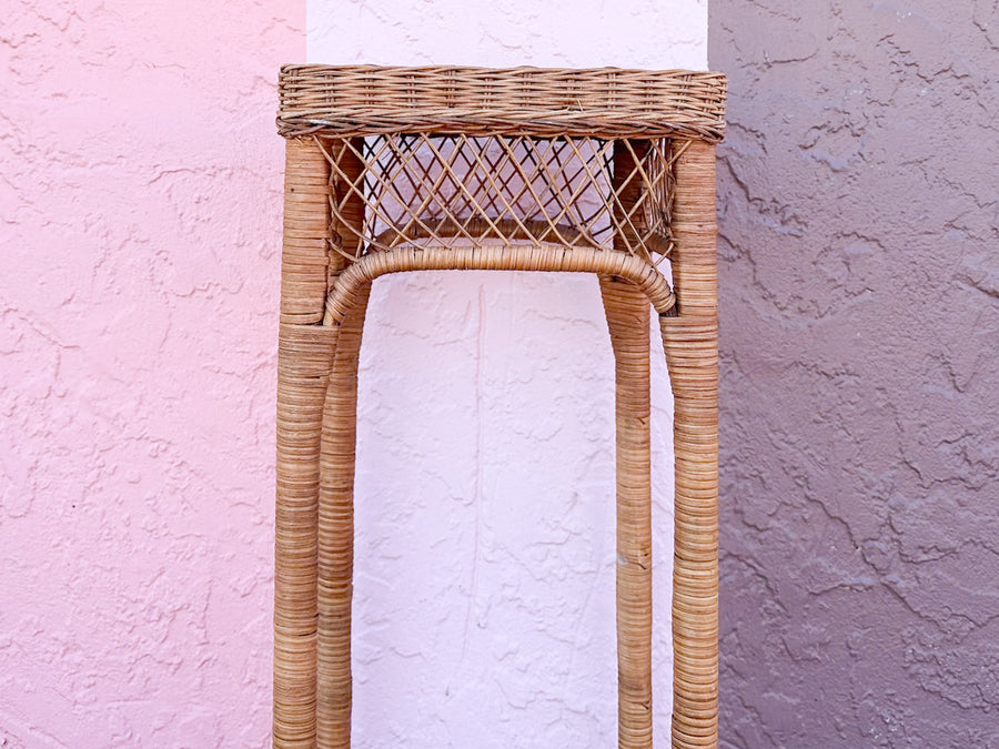 Pair of Rattan Plant Stands