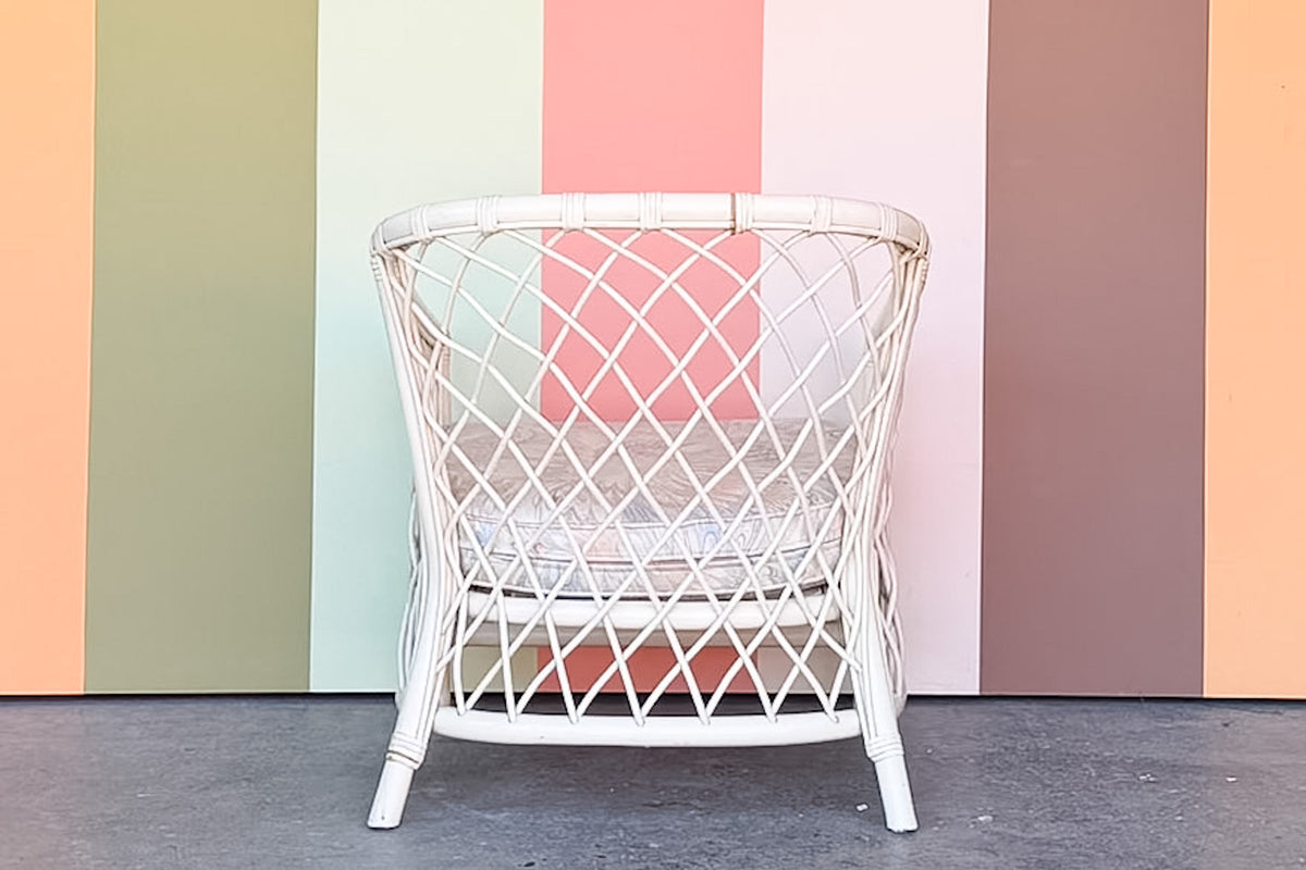 Ficks Reed Rattan Lattice Lounge Chair