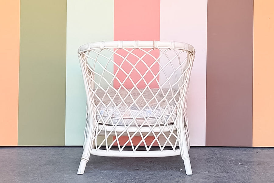 Ficks Reed Rattan Lattice Lounge Chair